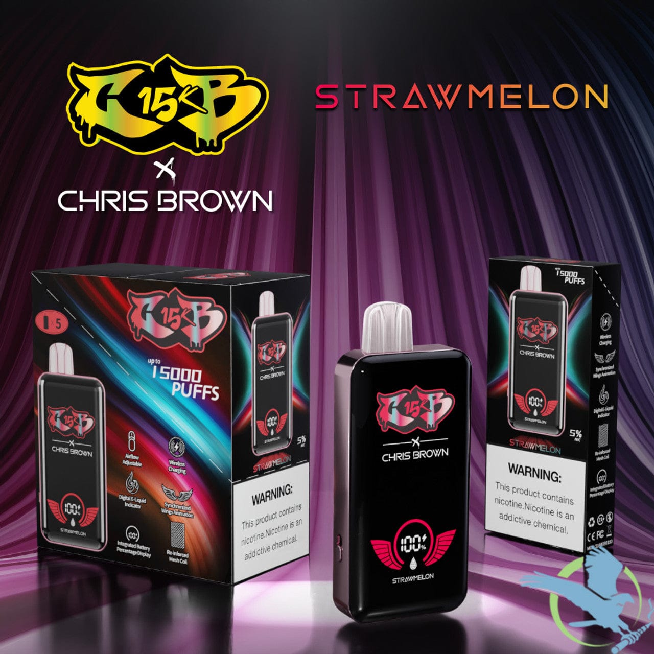 Strawmelon CB15K x Chris Brown Disposable Vape 15000