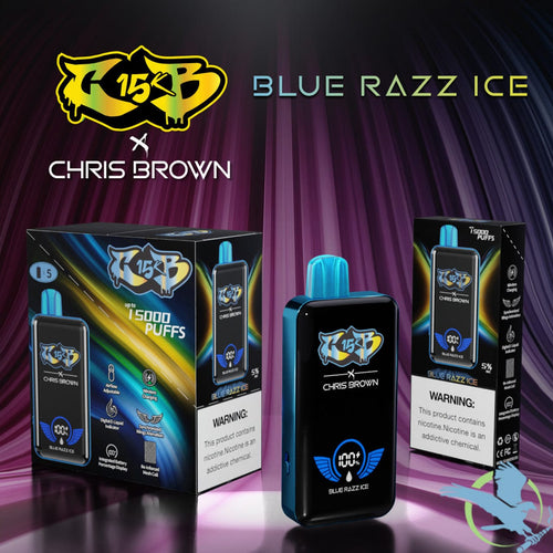 Blue Razz Ice CB15K x Chris Brown Disposable Vape 15000
