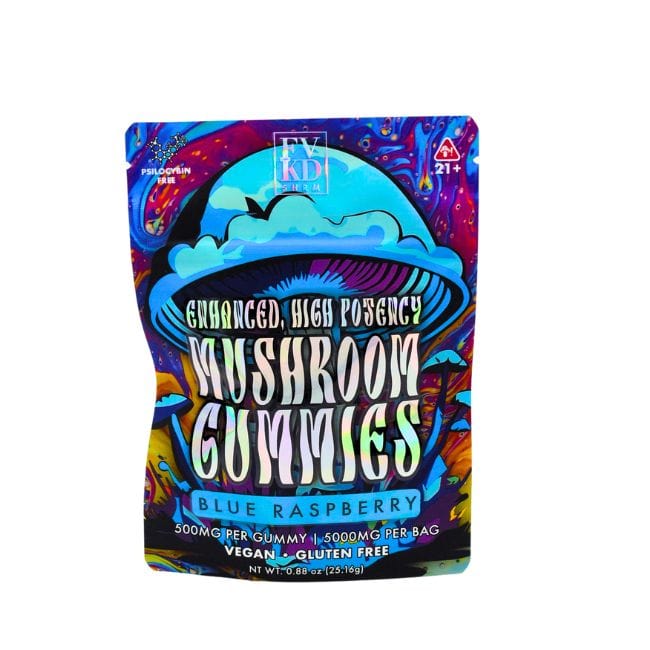 Blue Raspberry FVKD Shroom Gummies 500 MG Mushroom Gummy 10 Count