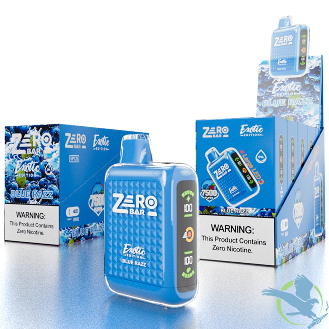 Blue Razz Zero Bar Exotic Edition 7500 Puff Zero Nicotine Disposable
