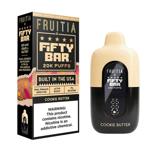 Cookie Butter Fruitia x Fifty Bar Vape 20K Disposable