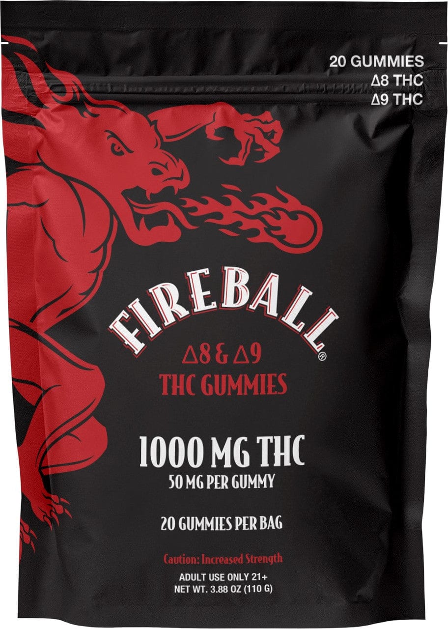 20 Fireball Gummies 50 MG per gummy in a bag Fireball Gummies Delta 9 Fireball Delta 8 Gummies