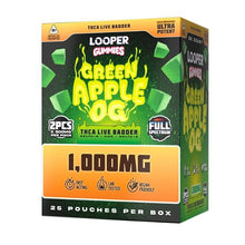 Load image into Gallery viewer, Green Apple OG Looper THCA Live Badder Gummies d9 + hhc + d8 + thca 2 pack
