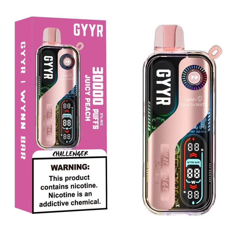 Juicy Peach Wynnn Bar x Gyyrr Challenger 30000 Disposable Vape