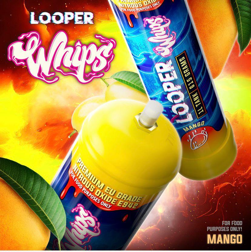 Looper Whips Cream Charger N20 Flavored Tank 615G 1 Litre