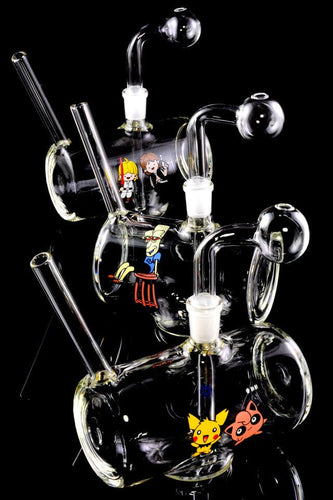 Oil Burner Rig Pipe Clear Glass on Glass Decal Barrier Oil Burner Pipe (Decals will vary)