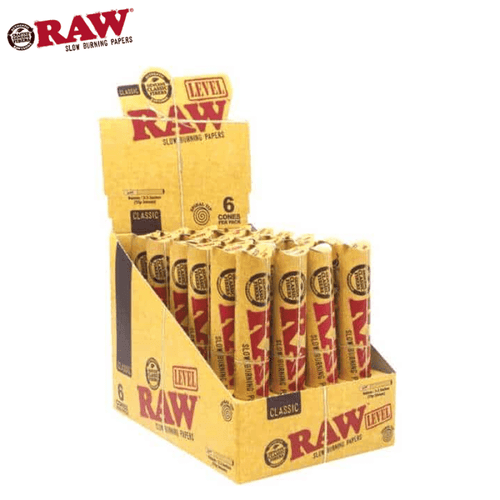 Raw Classic Level Pre Rolled Cones 6ct in per pack