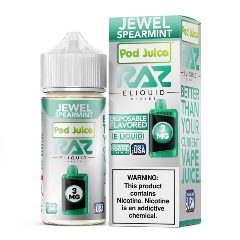 Raz x Pod Juicee Jewel Spearmint 100ml Synthetic Salt E-Liquid