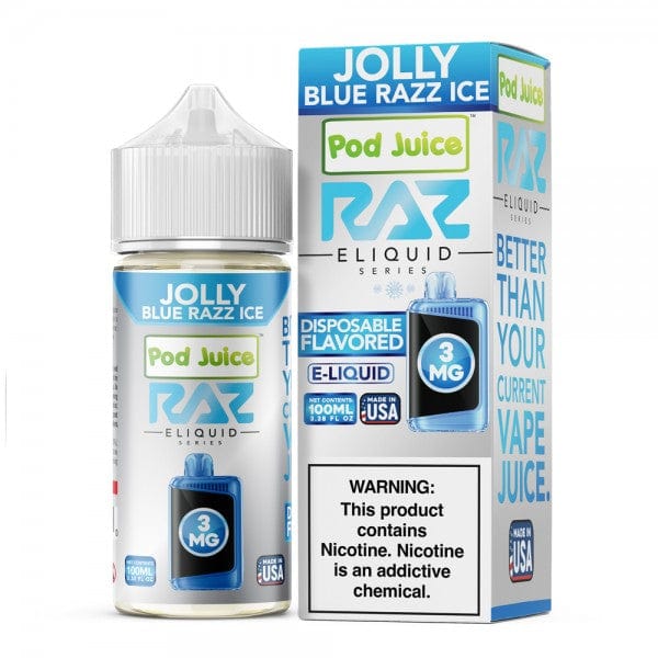 Raz x Pod Juicee Jolly Blue Razz Ice 100ml Synthetic Salt E-Liquid