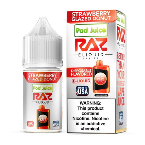 Raz x Pod Juicee Strawberry Glazed 30ml Synthetic Salt E-Liquid