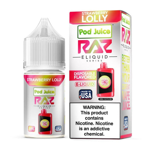 Raz x Pod Juicee Strawberry Lolly 30ml Synthetic Salt E-Liquid