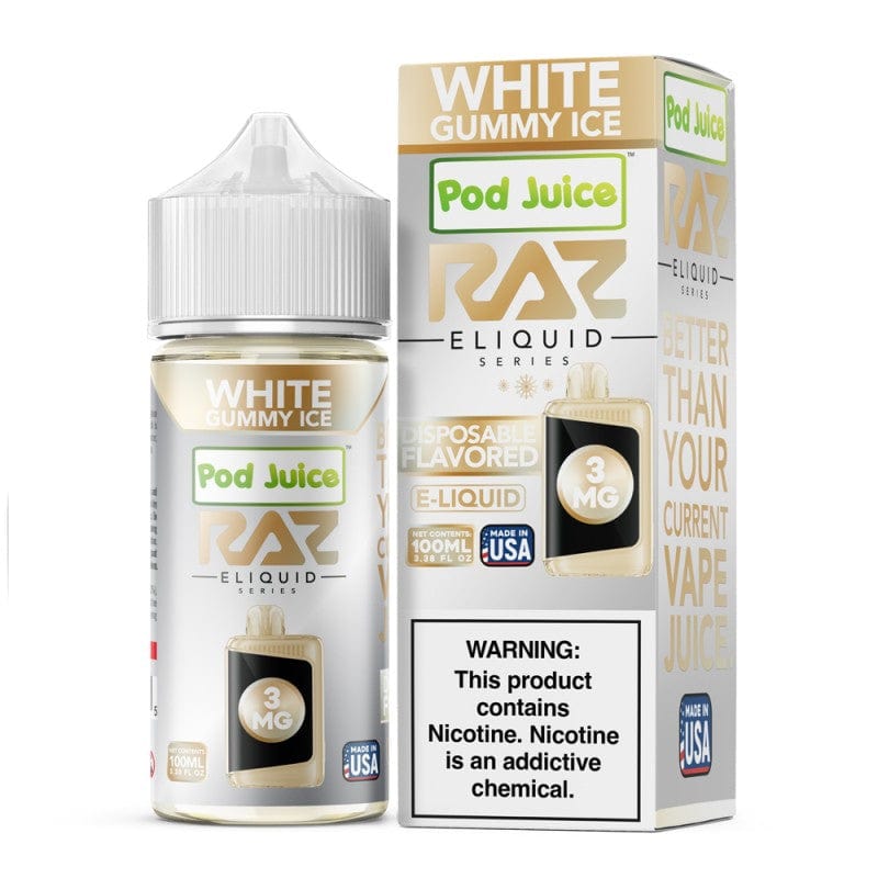 Raz x Pod Juicee White Gummy Ice 100ml Synthetic Salt E-Liquid