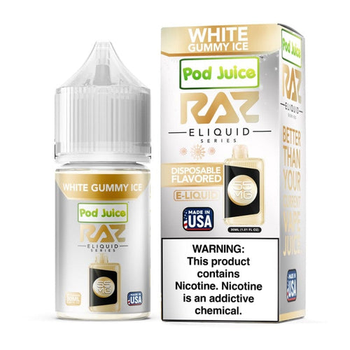 Raz x Pod Juicee White Gummy Ice 30ml Synthetic Salt E-Liquid