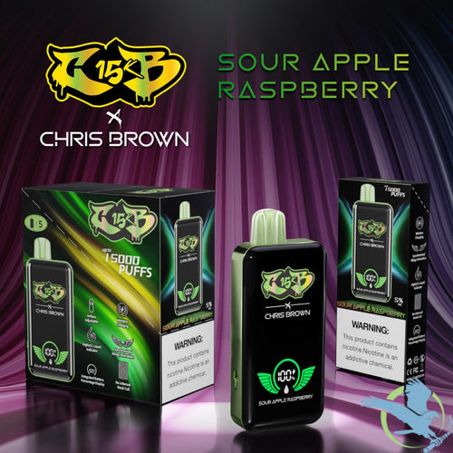 Sour Apple Raspberry CB15K x Chris Brown Disposable Vape 15000