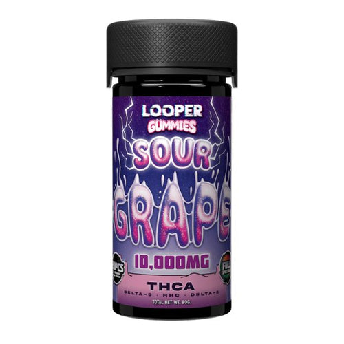 Sour Grape Looper Thca Gummies D9 + HHC + D8 10,000 MG 20 count 