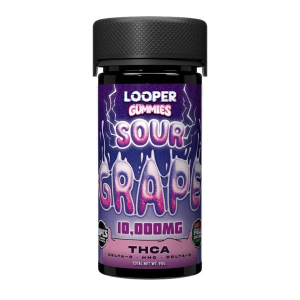 Sour Grape Looper Thca Gummies D9 + HHC + D8 10,000 MG 20 count