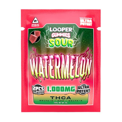 Sour Watermelon Looper Gummies Thca + D9 + Hhc + D8 2 Pack Gummy