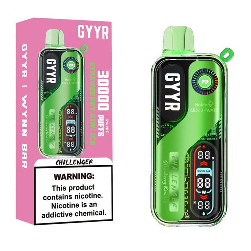 Strawberry Kiwi Ice  Wynnn Bar x Gyyrr Challenger 30000 Disposable Vape