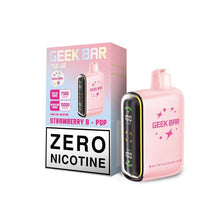 Load image into Gallery viewer, Strawberry B-Pop Geeek Bar Pulse Zero Nicotine Disposable Vape
