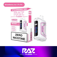 Load image into Gallery viewer, Strawberry Ice Razzzz TN9000 Zero Nicotine Vape
