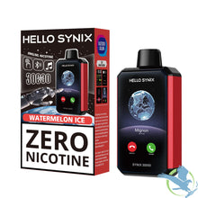 Load image into Gallery viewer, Watermelon Ice Hello Synix Zero Nicotine Disposable 30000 30K
