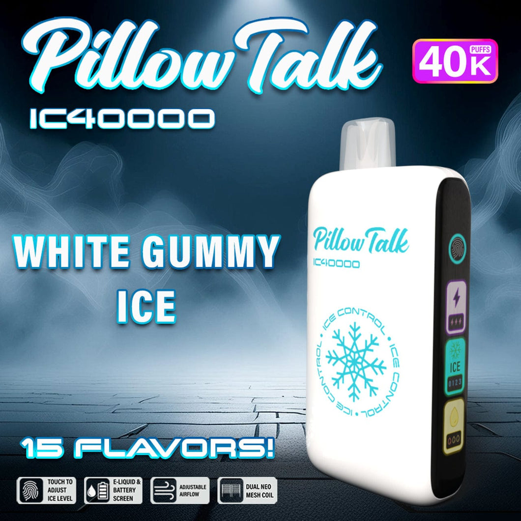 White Gummy Ice Pillow Talk Ice Control 40K Disposable Vape