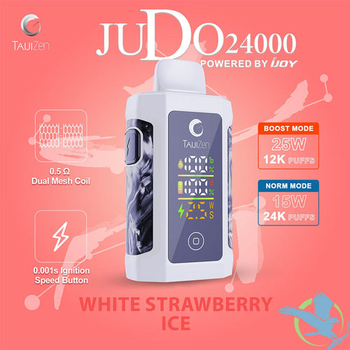White Strawberry ice TaijiZen Judo IJoy 24K Disposable Vape