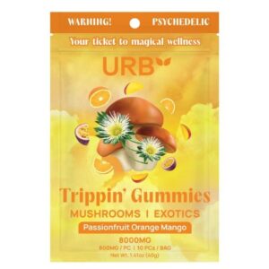 URB Trippin Fly High Mushroom Exotics Gummies 8000MG 10CT