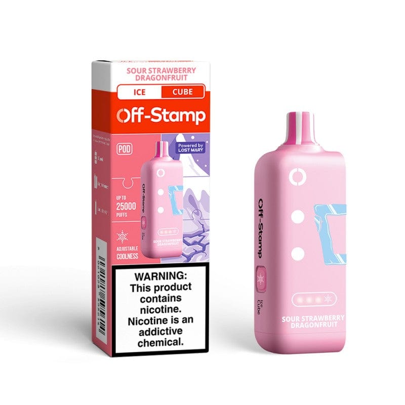 Sour Strawberry Dragonfruit Off Stamp Classic Cube 25000 Disposable Vape Pod